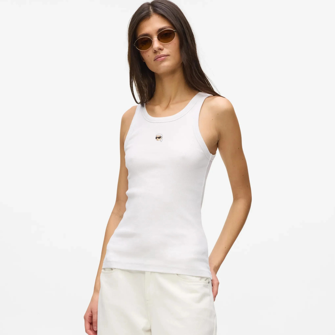 IKON RIBBED TANK TOP WHITE