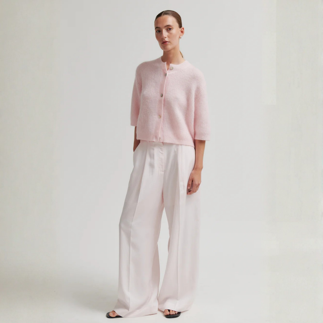 Andrea Knit Rib Cardigan Crystal Pink