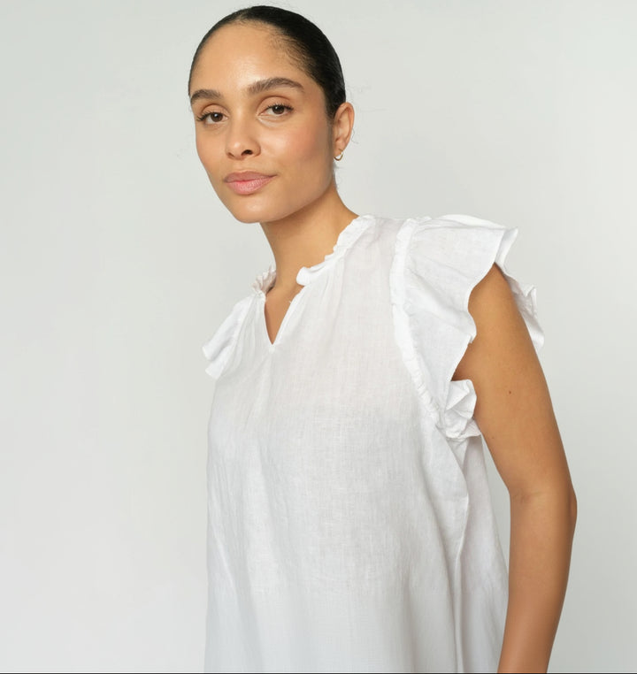 MMTea Linen Blouse White
