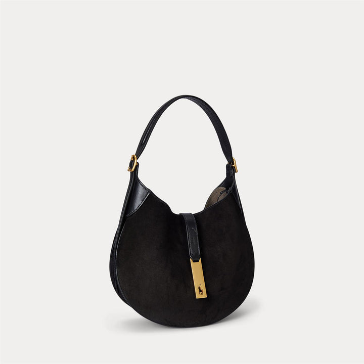 POLO ID SUEDE SMALL SHOULDER BAG BLACK