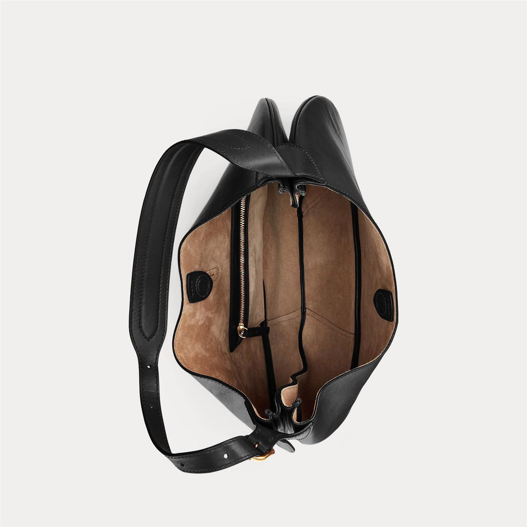 POLO ID CALFSKIN LARGE SHOULDER BAG BLACK
