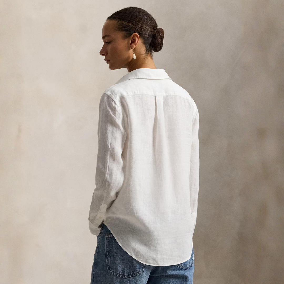 CLASSIC FIT LINEN SHIRT White