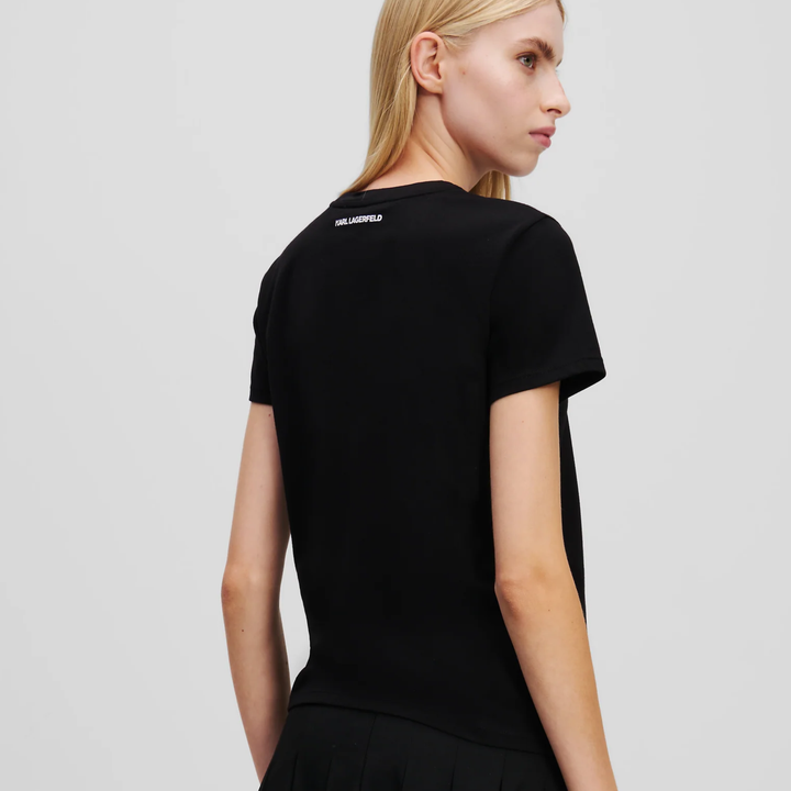 IKON KARL &amp; CHOUPETTE RHINESTONE T-SHIRT BLACK