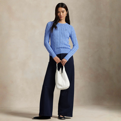 CABLE-KNIT COTTON CREWNECK SWEATER