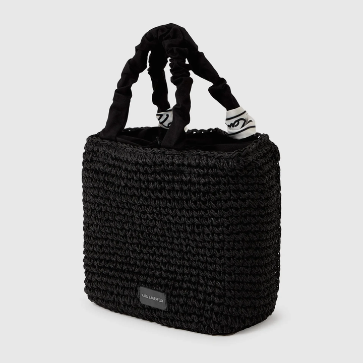 SIGNATURE SCARF BEACH BAG BLACK