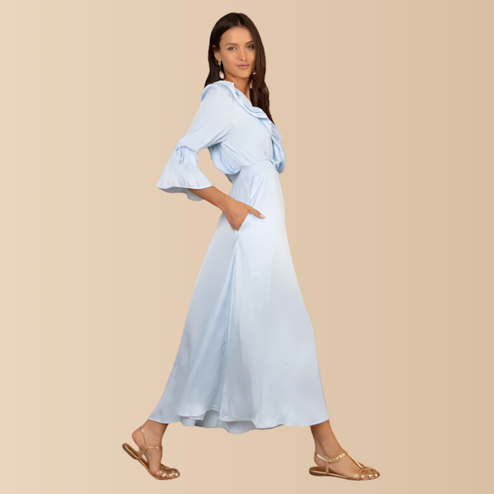Meridian Solid Dress Blue