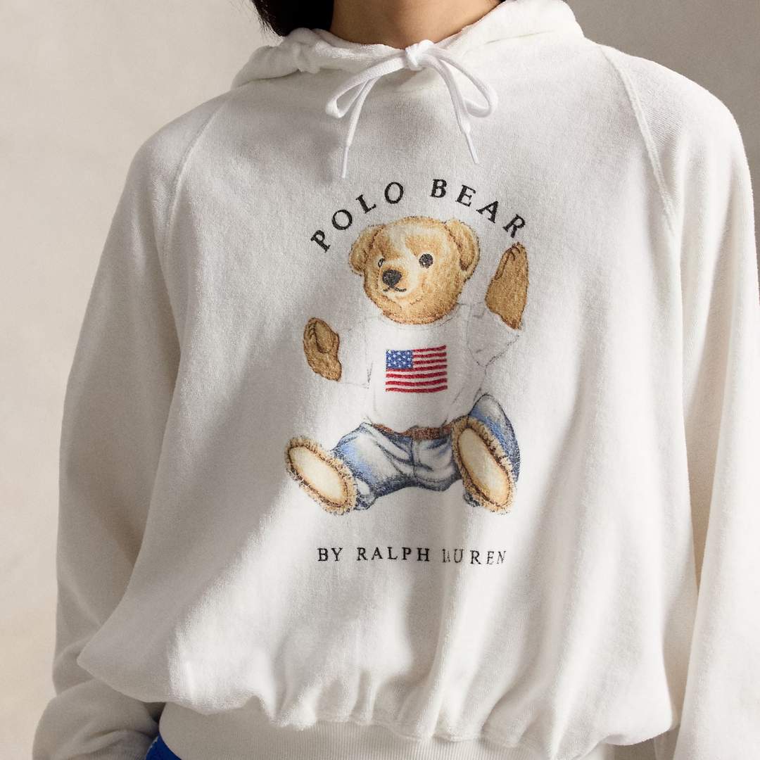 Shrunken Fit Polo Bear Terry Hoodie
