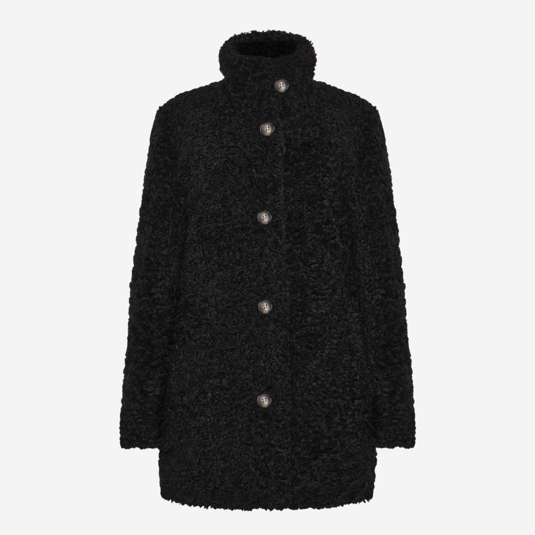 Marcy Faux Fur Coat Black