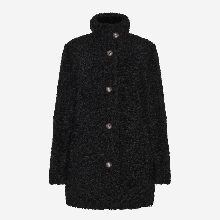 Marcy Faux Fur Coat Black