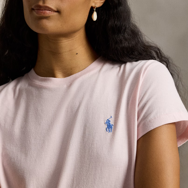 CLASSIC FIT COTTON JERSEY CREWNECK TEE Pink Sand