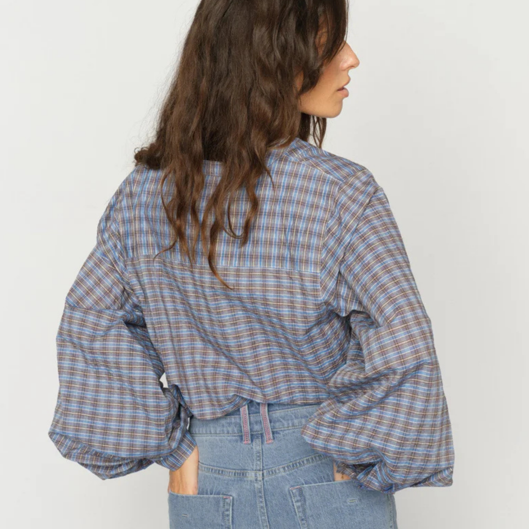 MMYen Check Blouse