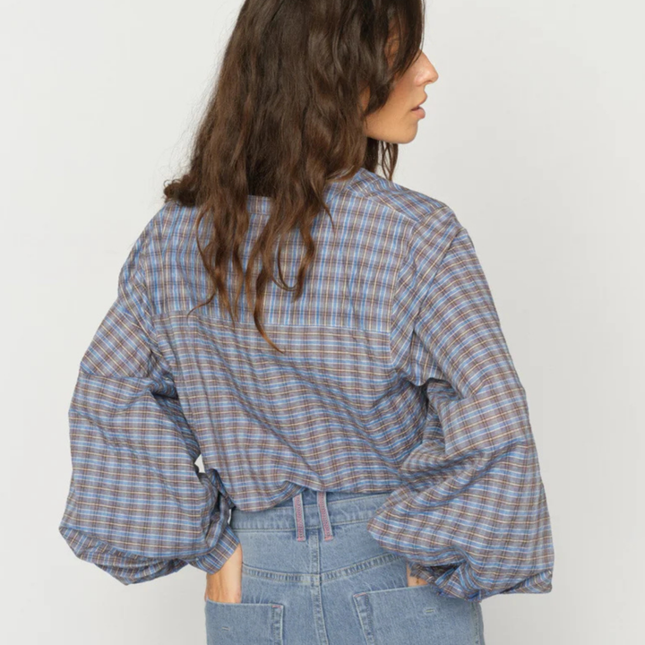 MMYen Check Blouse