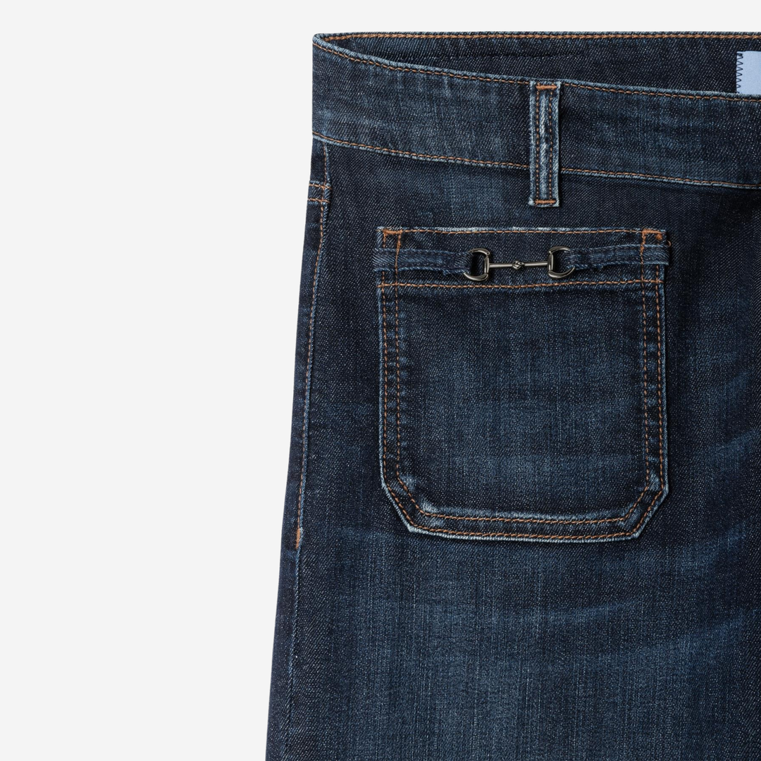 Ada Patched Pocket Dark Blue Denim