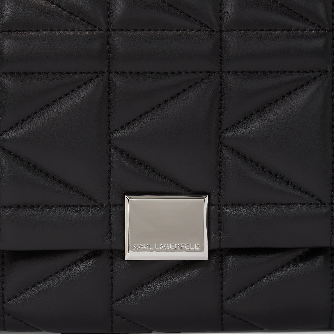 K/KUILT TOP HANDLE CROSSBODY BAG BLACK-NICKEL