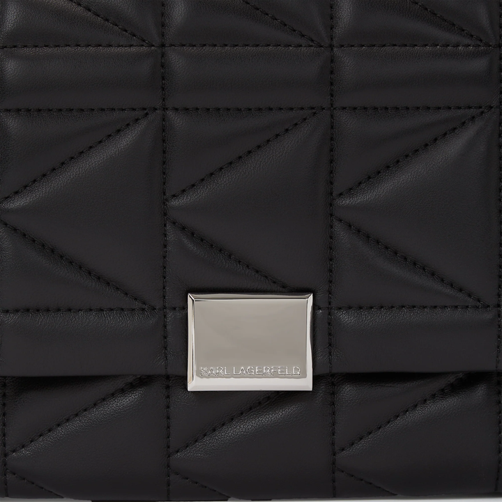 K/KUILT TOP HANDLE CROSSBODY BAG BLACK-NICKEL