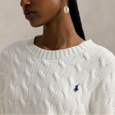 Polo Pony Relaxed Cable Knit Crewneck