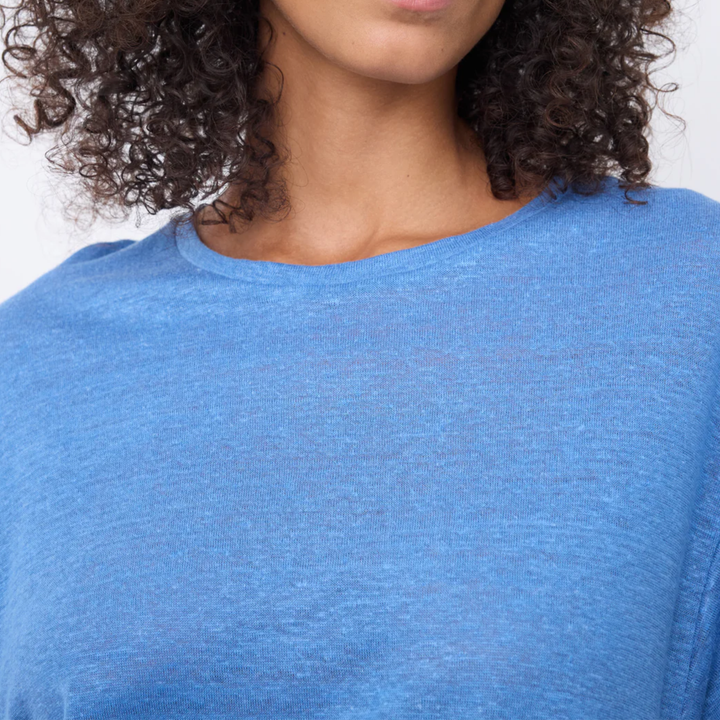 TEILA LINEN T-SHIRT BLUE JEAN