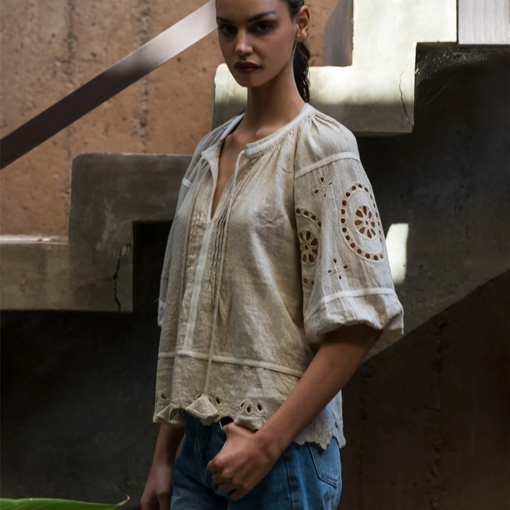 Mimosa Linen Top Natural