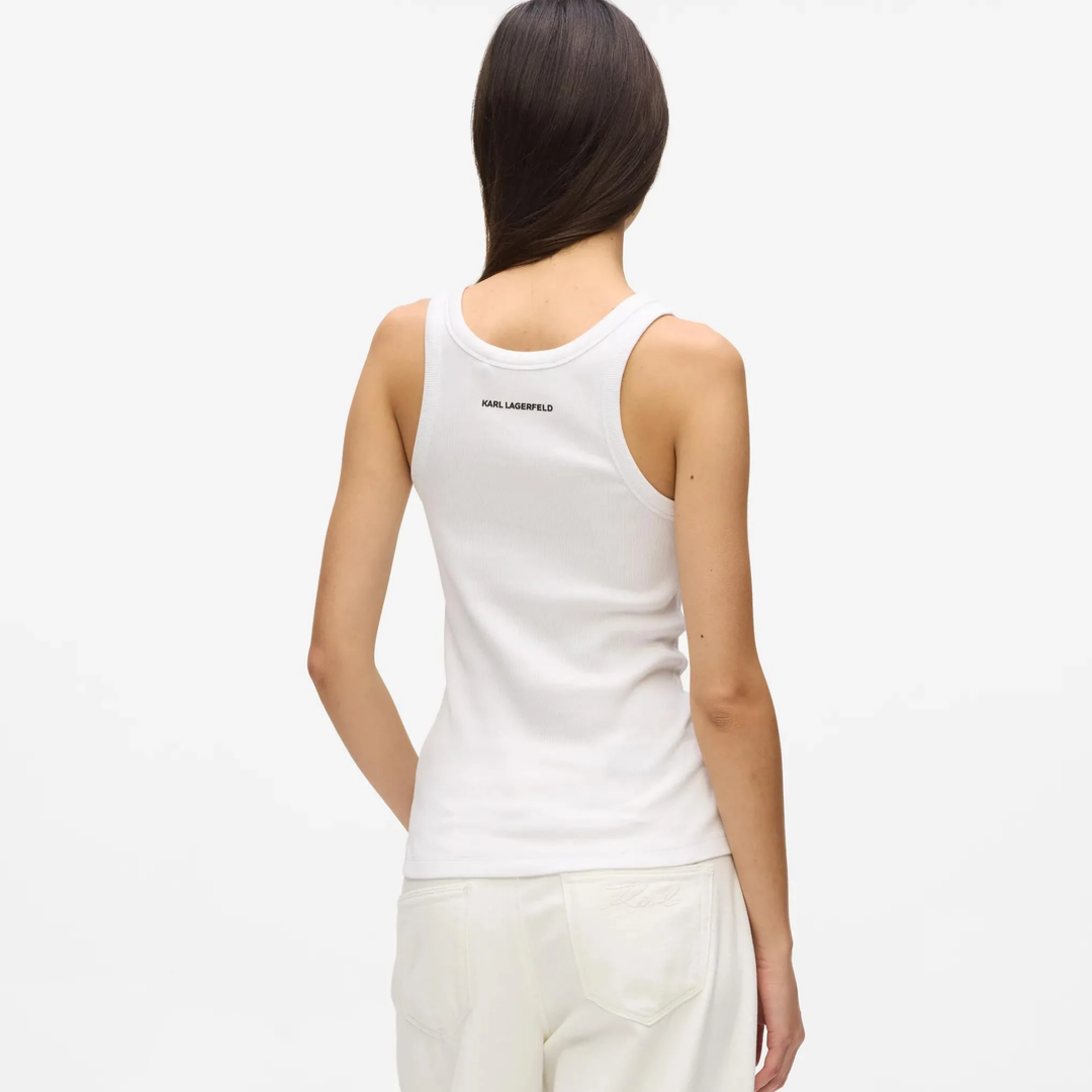 IKON RIBBED TANK TOP WHITE