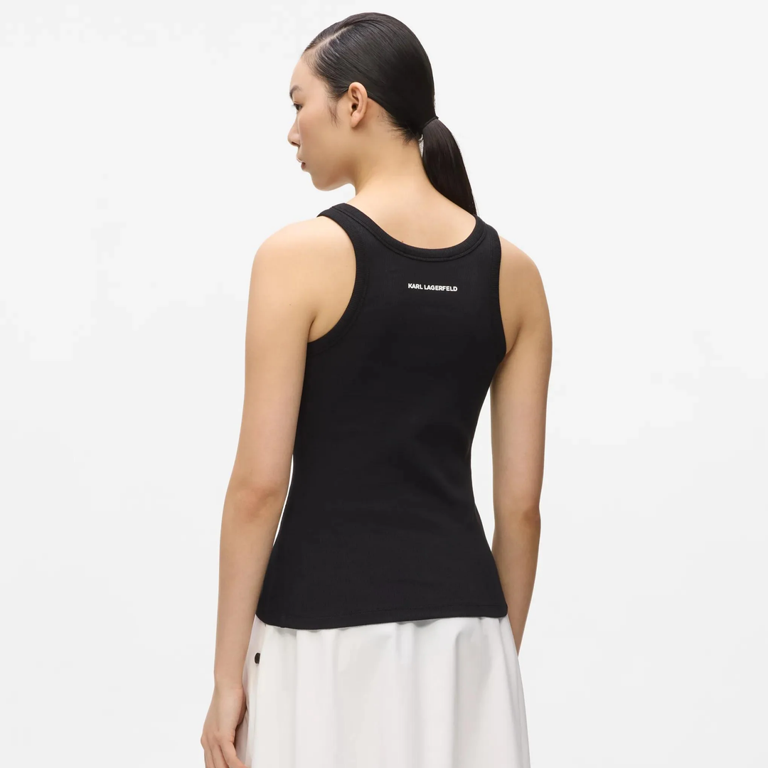 IKON RIBBED TANK TOP BLACK