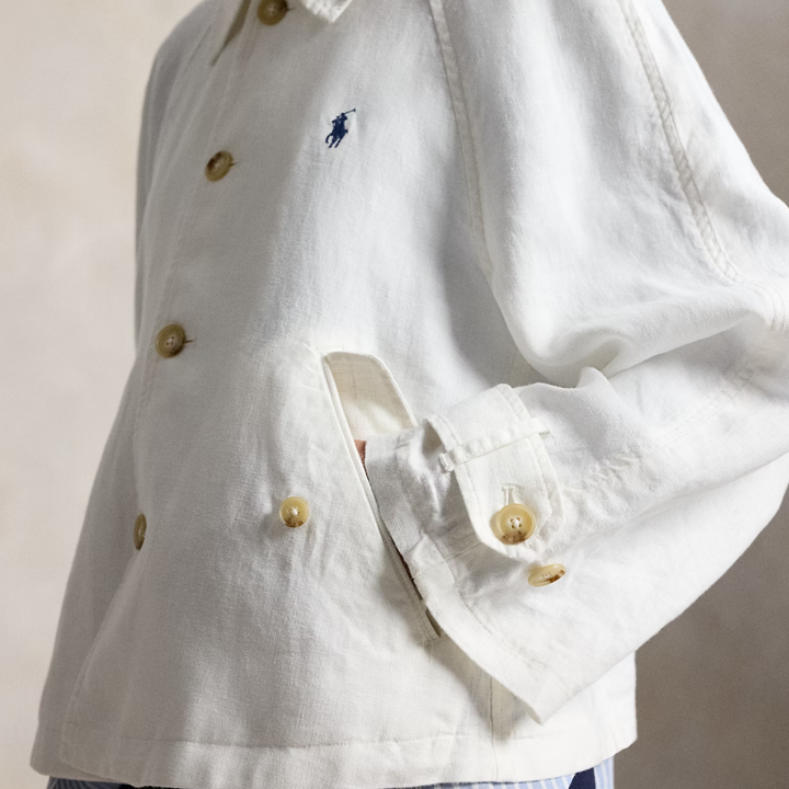 LINEN TRENCH White