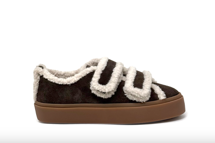 Shearling Low Velcro Dark Brown