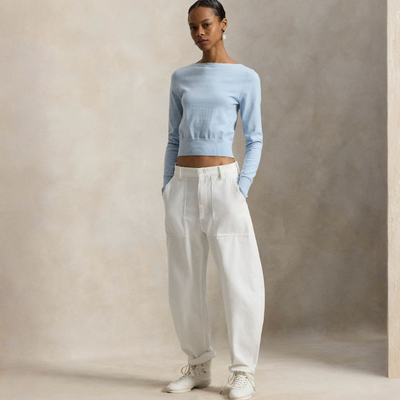 Cotton-Blend Boatneck Sweater