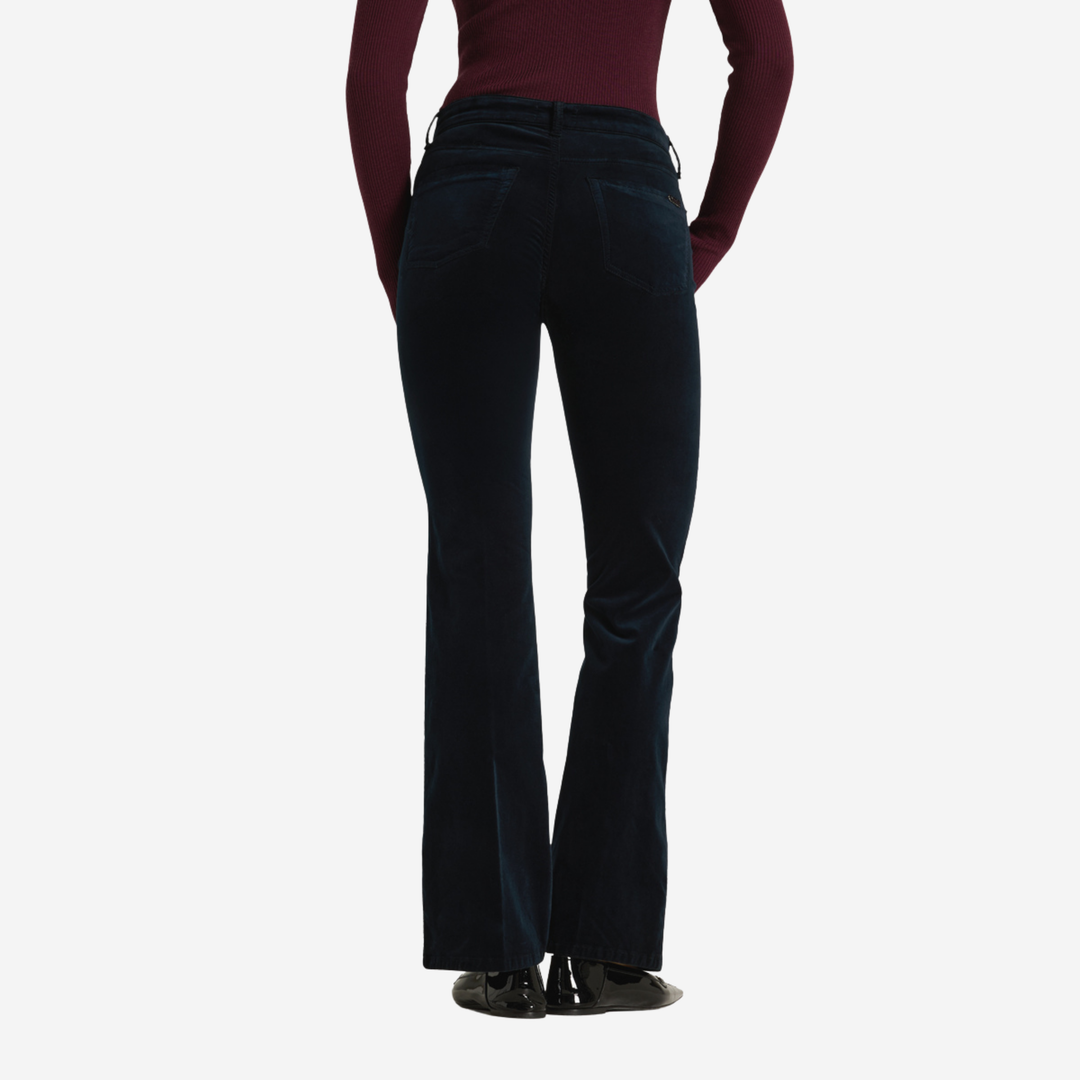 Paris Flared Viscose-Velvet Deep Night