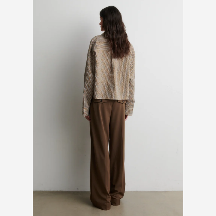 Vena Cropped Shirt Camel