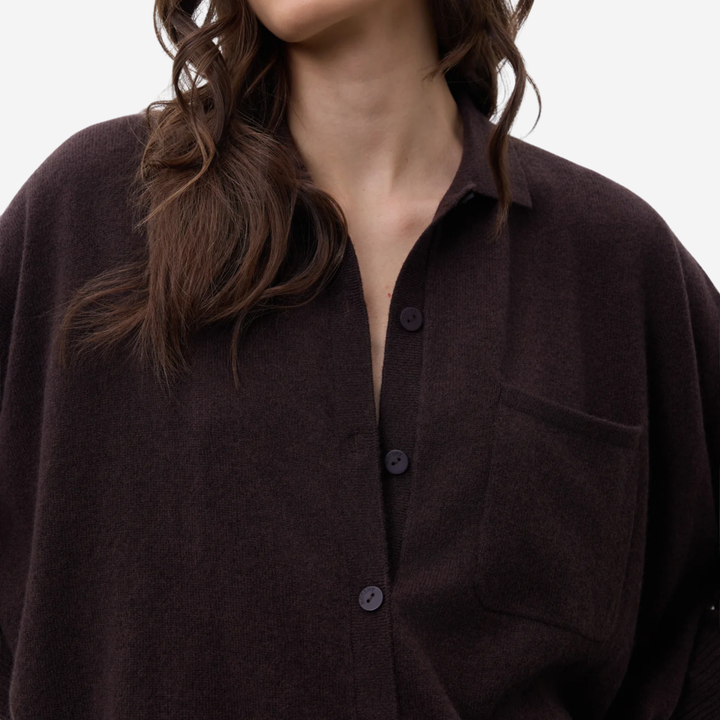 ANDREA Poncho Sweater Cacao