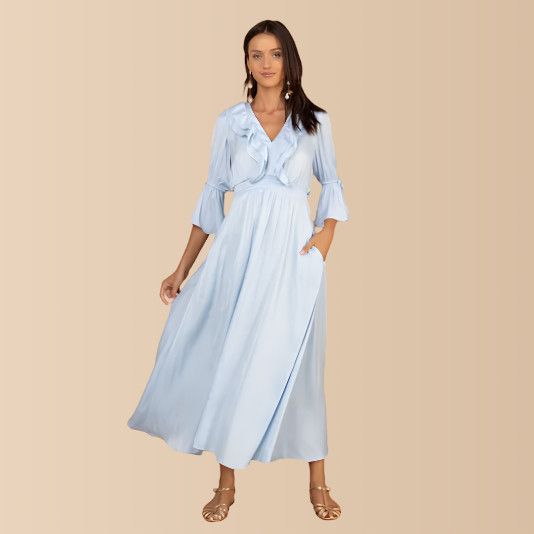 Meridian Solid Dress Blue