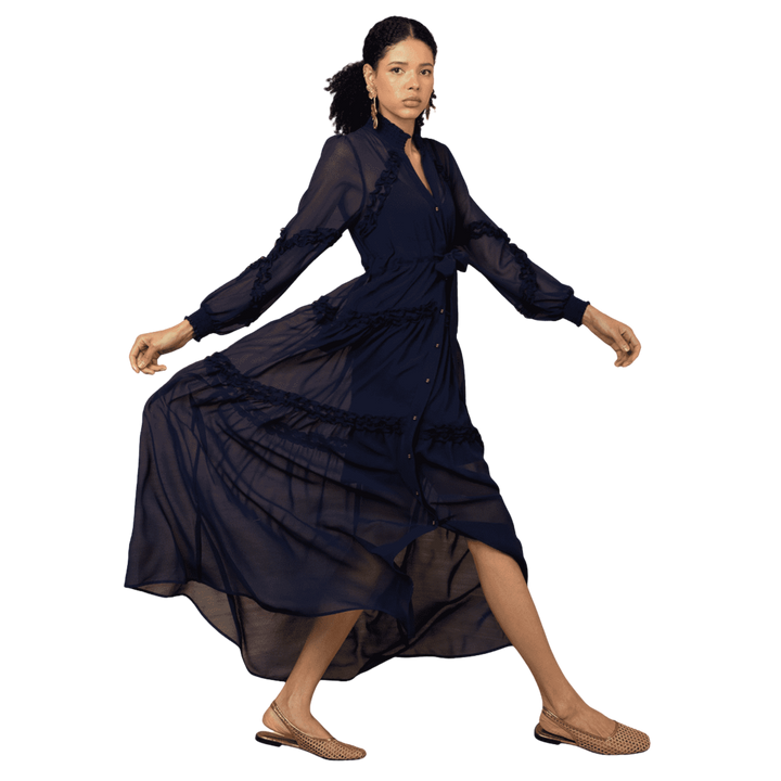 MEGHAN Solid Long Dress