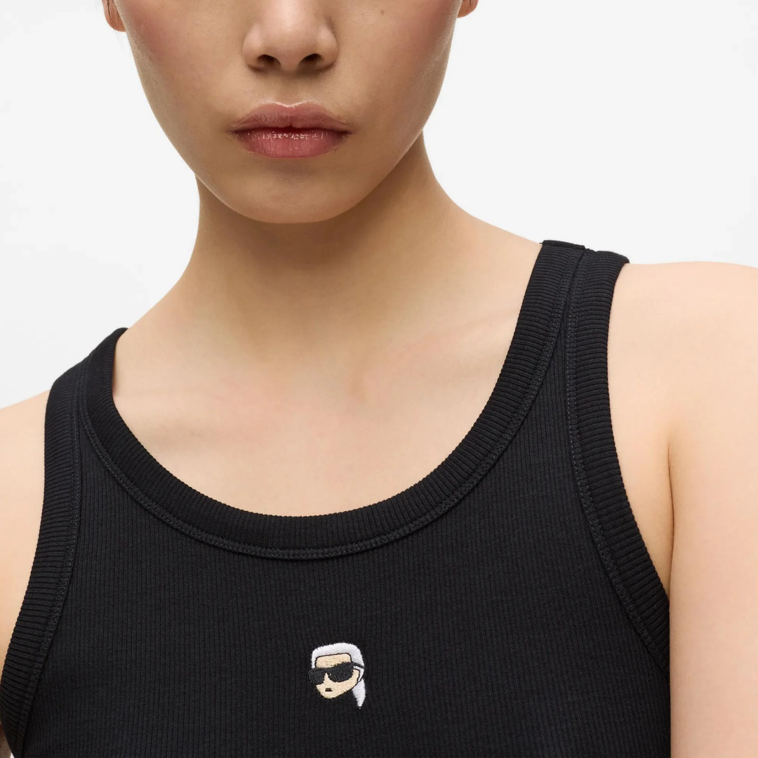IKON RIBBED TANK TOP BLACK