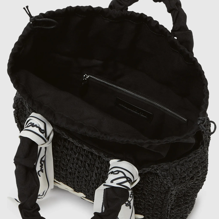 SIGNATURE SCARF BEACH BAG BLACK