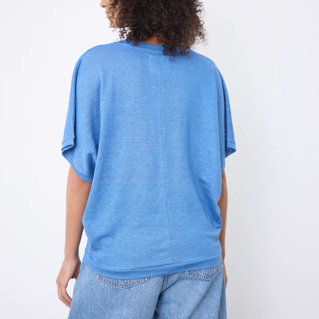 SOPHIA LINEN T-SHIRT BLUE JEAN