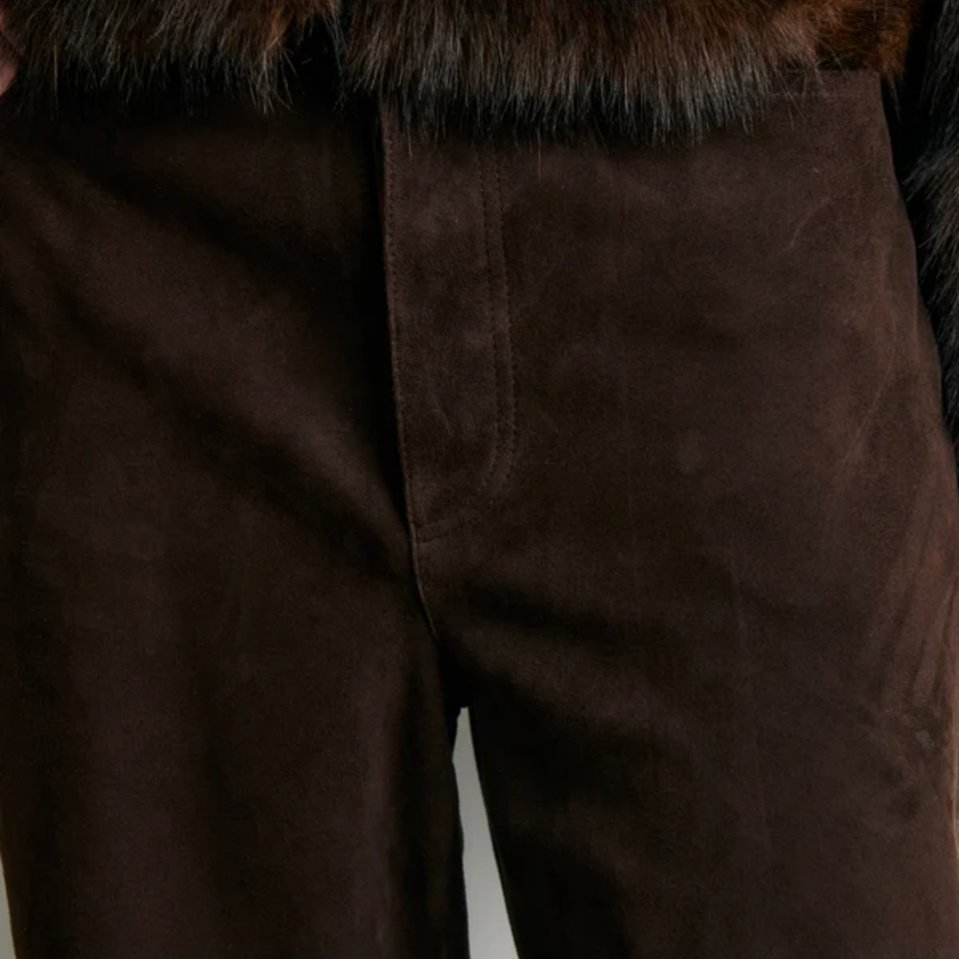 Zonie Suede Jeans Demitasse