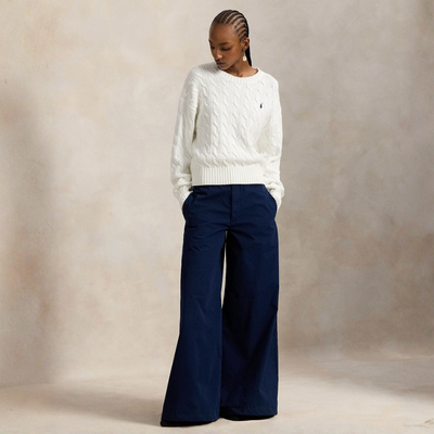 Polo Pony Relaxed Cable Knit Crewneck