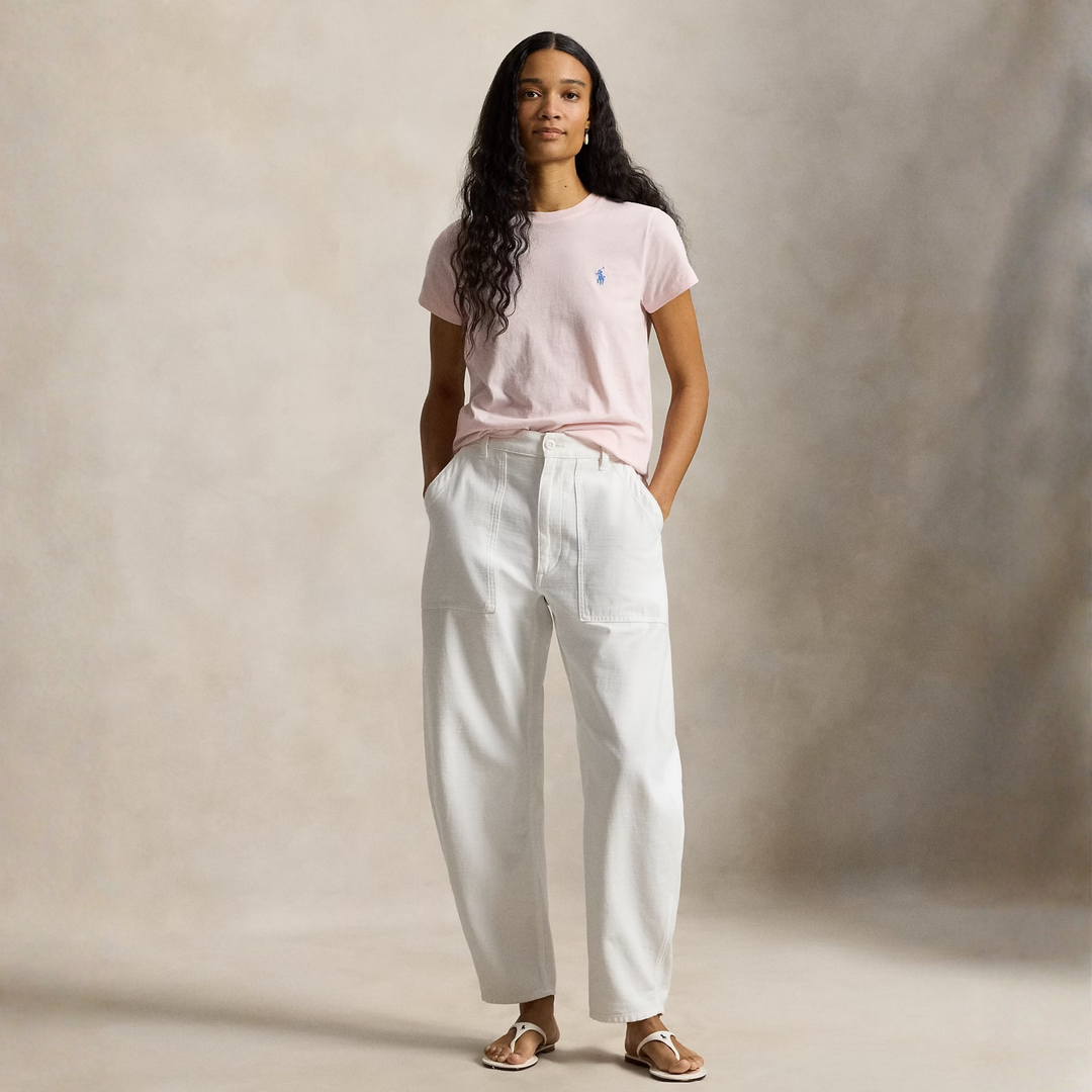 CLASSIC FIT COTTON JERSEY CREWNECK TEE Pink Sand