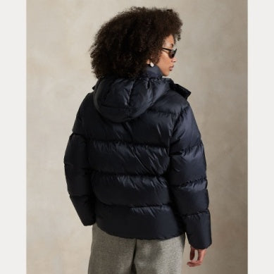 WATER-REPELLENT QUILTED DOWN JACKET NAVY