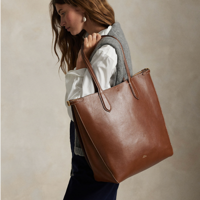 BELLPORT LEATHER NORTH-SOUTH TOTE