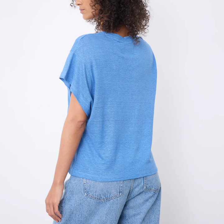 TEILA LINEN T-SHIRT BLUE JEAN