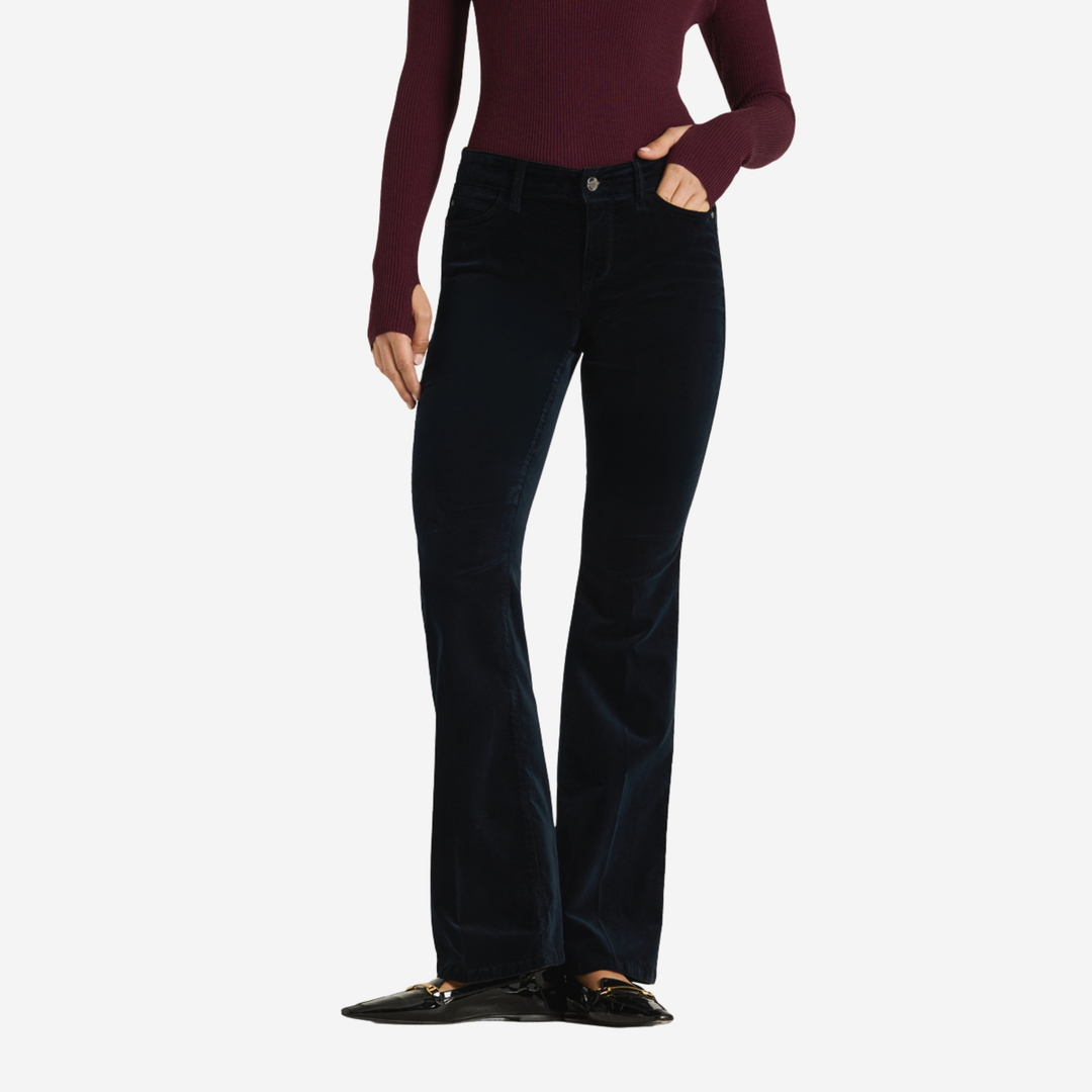 Paris Flared Viscose-Velvet Deep Night
