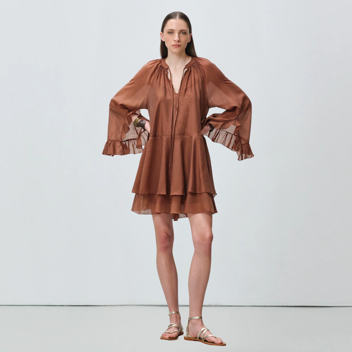 Sheen Dress Brown