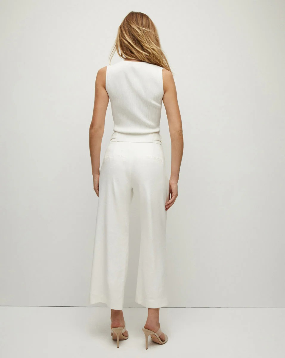 AUBRIE LINEN PANT Hvit