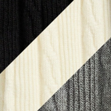 CABLE-KNIT CREW SOCK 3-PACK