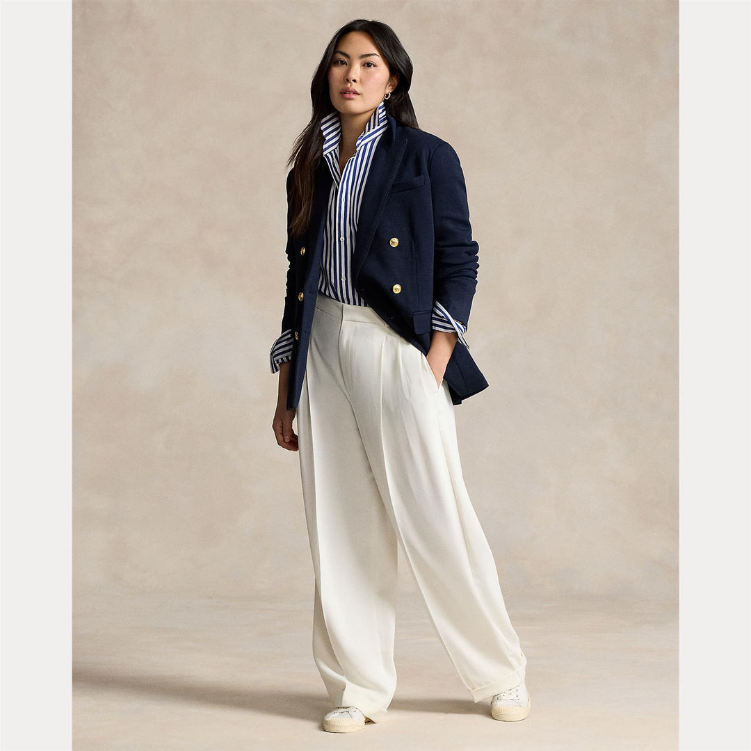 DOUBLE-BREASTED KNIT BLAZER