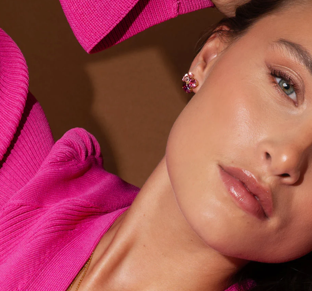 ANA EARRINGS GOLD	DARK ROSE COMBO