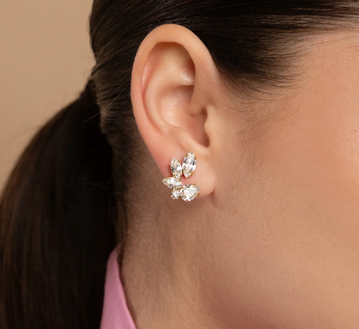 CLARE EARRINGS GOLD CRYSTAL
