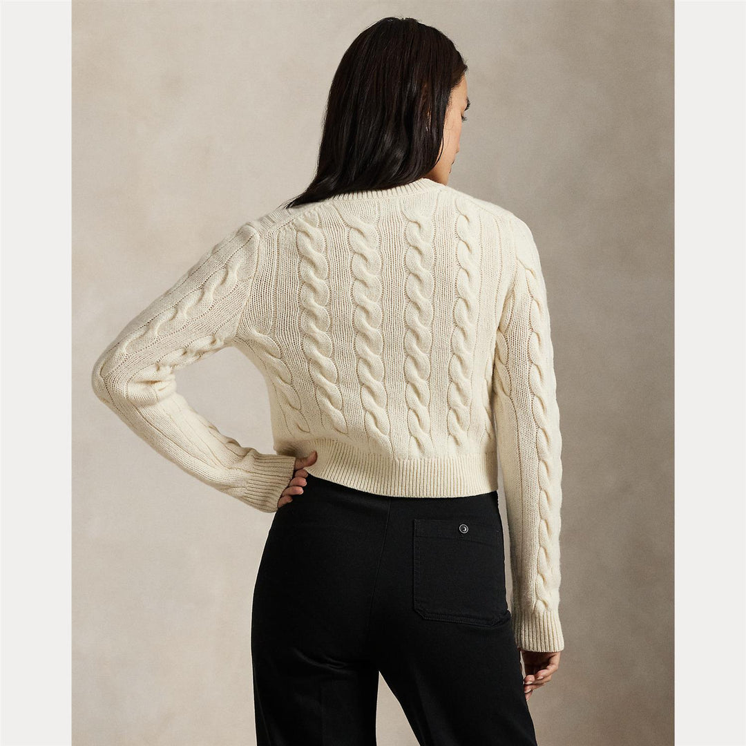 CABLE WOOL-CASHMERE CARDIGAN