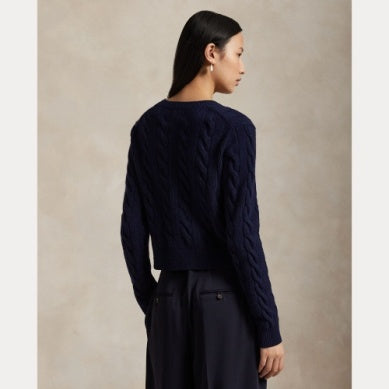 CABLE WOOL-CASHMERE CARDIGAN